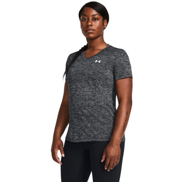 Koszulka damska Under Armour Tech™ Twist. Czarne bluzki Under Armour, m, bez wzorów, z materiału, sportowe, bez kołnierzyka, bez ramiączek. Za 79,99 zł.