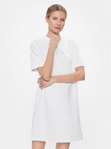 Armani Exchange Sukienka codzienna 3DYA89 YJFHZ 1000 Biały Regular Fit. Białe kombinezony Armani Exchange, na co dzień, s, bez wzorów, z bawełny, bez kołnierzyka, bez ramiączek, proste. Za 539,99 zł.