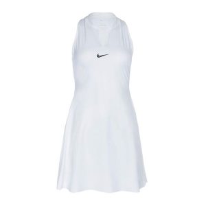 Sukienka tenisowa Nike Dri-Fit Advantage. Białe sukienki Nike, l, bez wzorów, sportowe, bez kołnierzyka, bez ramiączek, sportowe. Za 349,99 zł.