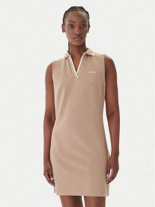 Guess Sukienka codzienna V6GK02 K2928 Beżowy Regular Fit. Brązowe kombinezony Guess, s, z aplikacjami, z syntetyku, bez kołnierzyka, bez ramiączek. Za 344,99 zł.