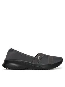 Puma Półbuty Adelina 2 400236 02 Szary. Szare półbuty Puma, bez wzorów, z materiału, bez obcasa, na płaskiej podeszwie, bez zapięcia. Za 179,99 zł.