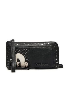Desigual Portfel 24WAYP35 Czarny. Czarne portfele Desigual, bez wzorów, ze skóry. Za 229,99 zł.