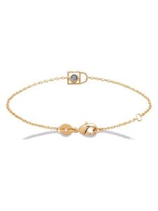 L'Atélier Précieux Pozłacana bransoletka z elementami ozdobnymi rozmiar: onesize. Niebieskie bransoletki l'Atelier precieux, z agatem, pozłacane. Za 130,99 zł.