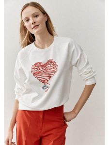 More & More Bluza w kolorze biało-czerwonym rozmiar: 38. Białe bluzy More & More, bez wzorów, bez kaptura. Za 197,63 zł.