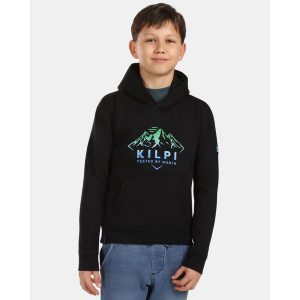 Felpa con cappuccio in cotone da ragazzo Kilpi NORTHEN-JB. Czarne swetry klasyczne Kilpi, bez kołnierzyka. Za 267,13 zł.