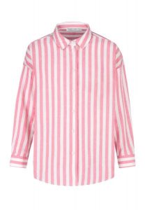 Koszula w paski z lnem K-VEHI. Czerwone koszule Volcano, xxl, bez wzorów, ze lnu, bez kołnierzyka, bez ramiączek. Za 119,99 zł.