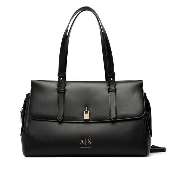Torebka Armani Exchange. Czarne kuferki Armani Exchange, bez wzorów, bez dodatków. Za 695,99 zł.