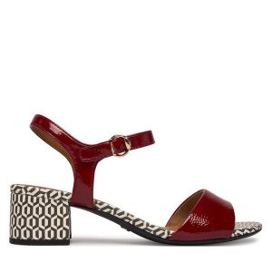 Sandały Tamaris. Czerwone sandały Tamaris, bez wzorów, bez obcasa, na słupku, bez zapięcia. Za 259,99 zł.