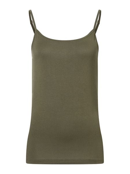 More & More Top w kolorze khaki rozmiar: 36. Brązowe topy More & More, bez wzorów, bez kołnierzyka, bez ramiączek. Za 40,95 zł.