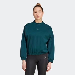 Bluza fitness damska ADIDAS crop top. Zielone bluzy ADIDAS, m, bez wzorów, z materiału, bez kaptura. W wyprzedaży za 149,99 zł.