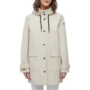 Kurtka GEOX W ILDE PARKA Biały. Białe kurtki Geox, bez wzorów, z tkaniny, bez kaptura. Za 587,99 zł.