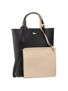 Lacoste Torebka Vertical Shopping Bag NF2991AA Czarny. Czarne torebki klasyczne Lacoste, bez wzorów, ze skóry, bez dodatków. Za 409,99 zł.