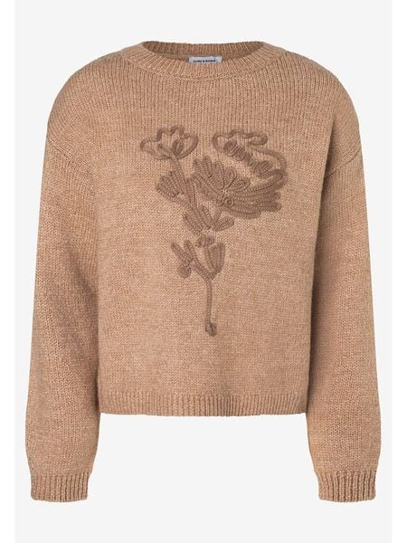 More & More Sweter w kolorze jasnobrązowym rozmiar: 44. Brązowe swetry oversize More & More, bez wzorów, ze splotem, bez ramiączek. Za 124,95 zł.