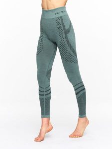 KARI TRAA Wełniane legginsy funkcyjne "Oline" w kolorze zielonym rozmiar: XS/S. Zielone legginsy Kari Traa, s, bez wzorów, z materiału, z podwyższonym stanem, outdoorowe. Za 118,56 zł.