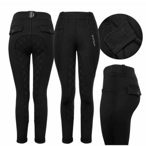 Legginsy zimowe ocieplane damskie Loreen. Czarne legginsy JD ATTACK, bez wzorów, z elastanu, z podwyższonym stanem, długie. Za 349,99 zł.
