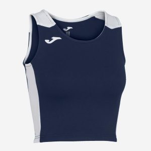Damski crop top Joma Record II. Białe topy JOMA, bez wzorów, sportowe, bez kołnierzyka, bez ramiączek. Za 136,80 zł.