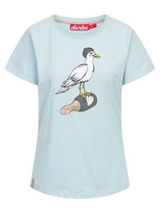 Derbe Koszulka w kolorze błękitnym rozmiar: XL. Niebieskie bluzki Derbe, xl, bez wzorów, z bawełny, bez kołnierzyka, bez ramiączek. Za 122,96 zł.