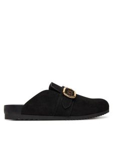 Guess Klapki FLPGAL ESU06 Czarny. Czarne klapki Guess, z aplikacjami, z materiału, bez obcasa. Za 466,99 zł.