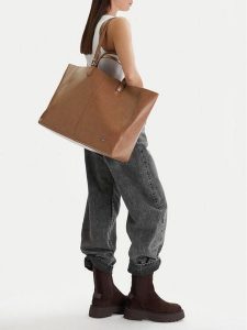 G-Star Raw Torebka EO-LDA8455 Beżowy. Brązowe shopper bag G-Star Raw, bez wzorów, z materiału, bez dodatków. Za 299,99 zł.