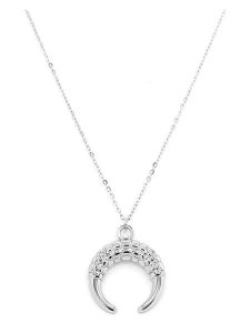 MOODE Naszyjnik "Rosa" z zawieszką - dł. 42 cm rozmiar: onesize. Szare naszyjniki MOODE, ze stali. Za 39,99 zł.