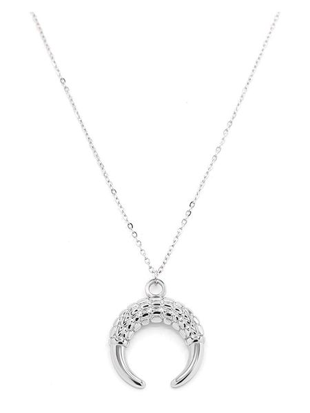 MOODE Naszyjnik "Rosa" z zawieszką - dł. 42 cm rozmiar: onesize. Szare naszyjniki MOODE, ze stali. Za 39,99 zł.