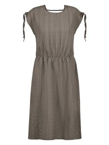 Sublevel Sukienka w kolorze szarobrązowym rozmiar: L. Brązowe sukienki Sublevel, na co dzień, l, bez wzorów, bez kołnierzyka, bez ramiączek, midi, proste. Za 82,99 zł.