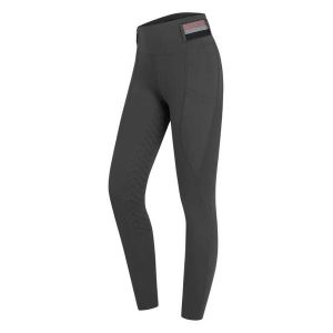 Damskie legginsy jeździeckie z pełną przyczepnością ELT Nala. Szare legginsy ELT, bez wzorów, z elastanu, z podwyższonym stanem. Za 244,50 zł.