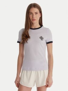 Guess T-Shirt V6GI05 K2966 Niebieski Regular Fit. Niebieskie t-shirty Guess, l, z aplikacjami, z bawełny, bez kołnierzyka, bez ramiączek. Za 189,99 zł.