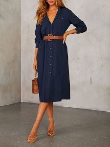 Milan Kiss Sukienka w kolorze granatowym rozmiar: XL. Niebieskie sukienki Milan Kiss, na co dzień, xl, bez wzorów, z bawełny, bez kołnierzyka, bez ramiączek, midi, proste. Za 173,99 zł.