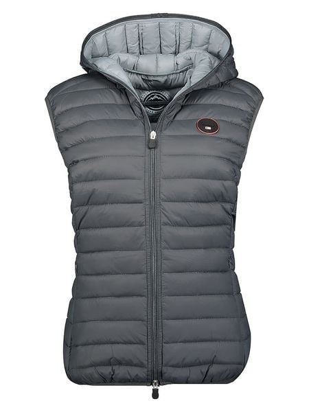 Geographical Norway Kamizelka pikowana "Vafne" w kolorze szarym rozmiar: M. Szare kamizelki Geographical Norway, m, bez wzorów, bez kołnierzyka, bez ramiączek, bez kaptura. Za 157,45 zł.