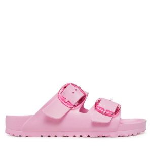 Klapki Birkenstock. Czerwone klapki Birkenstock, bez wzorów, bez obcasa. Za 229,99 zł.