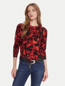 Desigual Sweter Lund 25WWJF16 Czerwony Regular Fit. Czerwone swetry klasyczne Desigual, xl, z wiskozy, bez kołnierzyka. Za 219,99 zł.