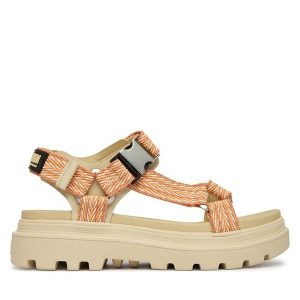 Sandały Palladium. Brązowe sandały Palladium, bez wzorów, bez obcasa, na płaskiej podeszwie, bez zapięcia. Za 399,99 zł.