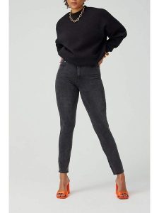 ITEM m6 Dżinsy - Skinny fit - w kolorze antracytowym rozmiar: 34. Czarne jeansy ITEM m6, bez wzorów, z podwyższonym stanem. Za 329,95 zł.