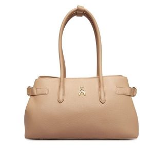 Torebka Patrizia Pepe. Brązowe kuferki Patrizia Pepe, bez wzorów, bez dodatków. Za 1 709,00 zł.