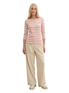 Tom Tailor Koszulka w kolorze jasnoróżowo-beżowo-białym rozmiar: 3XL. Białe bluzki Tom Tailor, xl, bez wzorów, z bawełny, bez kołnierzyka, bez ramiączek. Za 43,99 zł.