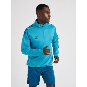 Bluza do piłki ręcznej dla dorosłych Hummel hml CORE XK. Niebieskie bluzy Hummel, m, bez wzorów, bez kaptura. Za 204,00 zł.