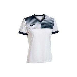 Koszulka damska Joma Eco Supernova biało-granatowa S. Białe bluzki JOMA, s, bez wzorów, z poliesteru, sportowe, bez kołnierzyka, bez ramiączek. W wyprzedaży za 161,85 zł.