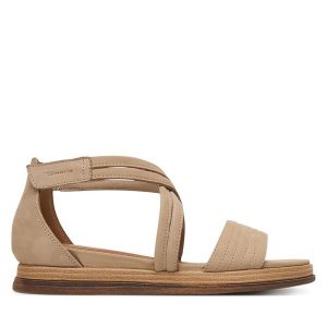 Sandały Tamaris. Brązowe sandały Tamaris, bez wzorów, bez obcasa, na płaskiej podeszwie, bez zapięcia. Za 379,99 zł.