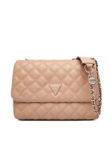 Guess Torebka Giully II HWQG96 73200 Beżowy. Brązowe torebki klasyczne Guess, z aplikacjami, ze skóry, bez dodatków. Za 469,99 zł.