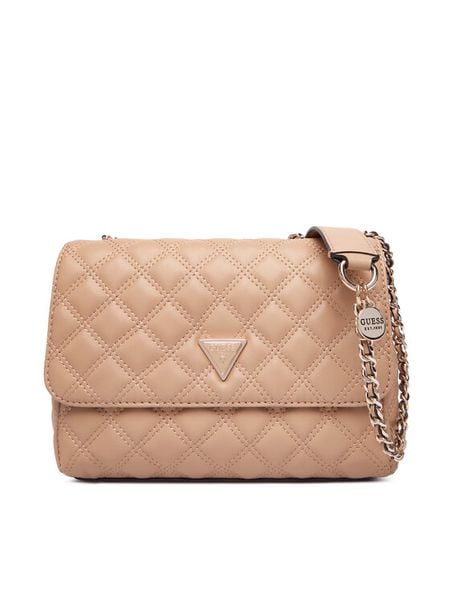 Guess Torebka Giully II HWQG96 73200 Beżowy. Brązowe torebki klasyczne Guess, z aplikacjami, ze skóry, bez dodatków. Za 309,99 zł.