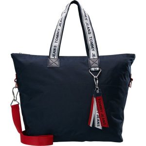 Tommy Jeans LOGO TAPE TOTE Torba na zakupy blue. Shopper bag marki Tommy Jeans. Za 379,00 zł.