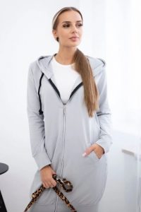 Bluza sukienkowa z kapturem szara. Szare bluzy KESI, l, bez wzorów, z bawełny, z kapturem. Za 234,40 zł.