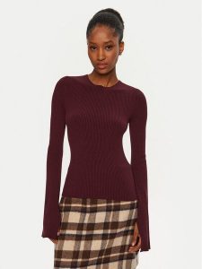 Kontatto Sweter 3M0116N AI253M01 Bordowy Slim Fit. Czerwone swetry klasyczne Kontatto, m, z syntetyku, bez kołnierzyka. Za 239,99 zł.