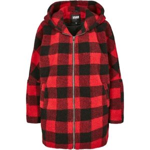 Parka damska w dużych rozmiarach Urban Classic hooded check. Czarne kurtki Urban Classics, na zimę, bez wzorów, bez kaptura. Za 464,50 zł.