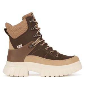 Trzewiki Rieker Revolution Lifestyle. Brązowe botki Rieker Revolution Lifestyle, bez wzorów, bez obcasa, na płaskiej podeszwie, bez zapięcia. Za 431,00 zł.