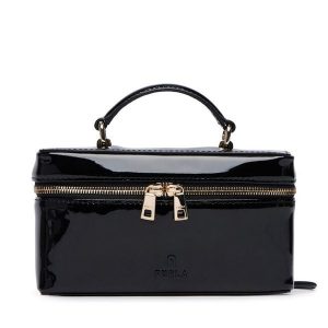 Torebka Furla. Czarne kuferki Furla, bez wzorów, bez dodatków. Za 1 039,00 zł.