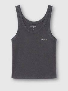 Pepe Jeans Top w kolorze czarnym rozmiar: XL. Czarne topy Pepe Jeans, xl, bez wzorów, z jeansu, bez kołnierzyka, bez ramiączek. Za 61,17 zł.