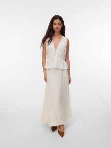 Vero Moda Spódnica w kolorze kremowym rozmiar: XS. Brązowe spódnice Vero Moda, xs, bez wzorów, maxi. Za 83,03 zł.