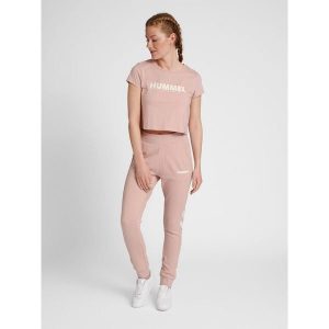 Damska koszulka crop top Hummel Legacy. Białe topy Hummel, m, bez wzorów, sportowe, bez kołnierzyka, bez ramiączek. Za 94,00 zł.